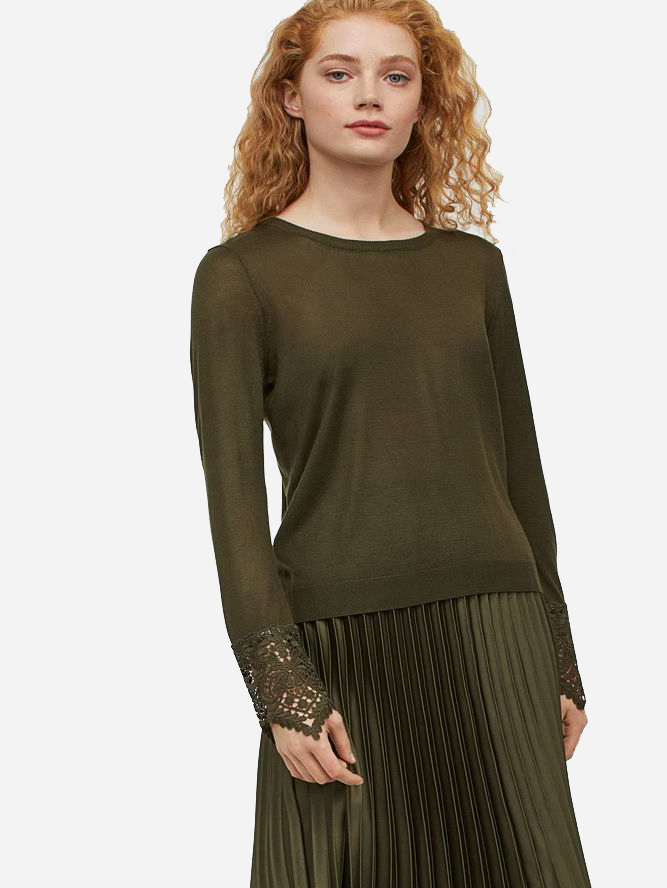 Акція на Джемпер жіночий H&M 0636093-8 XS Хакі від Rozetka