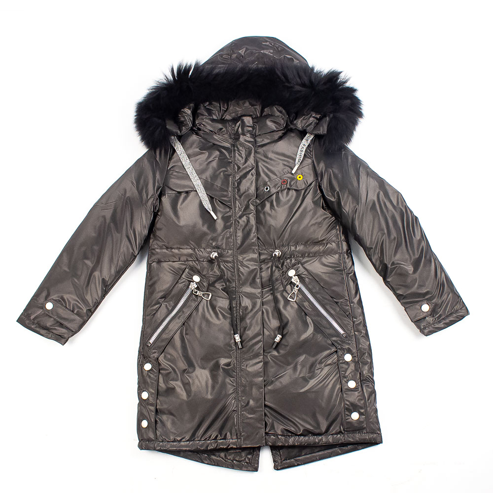 

Куртка довга чорна на дівчинку, зимова Yijiaqi 146 чорний (SKT000485199)