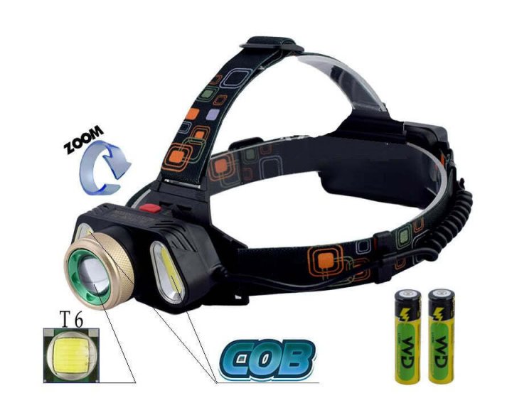 

Фонарь налобный Police Водостойкий BL-T106-T6+COB(BSB4515)