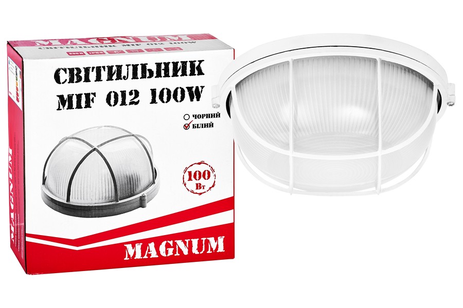 

Светильник настенно-потолочный MAGNUM MIF 012 100Вт E27 белый IP54 (90016779)