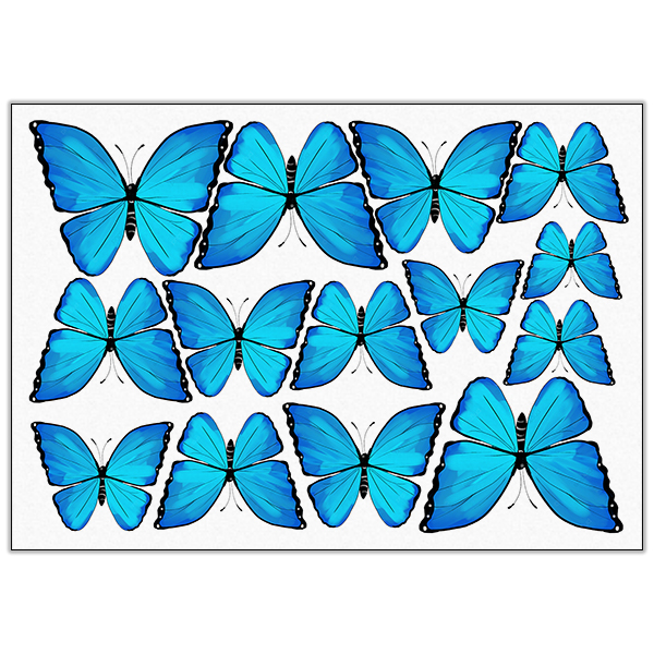 Сахарная картинка бабочки голубые