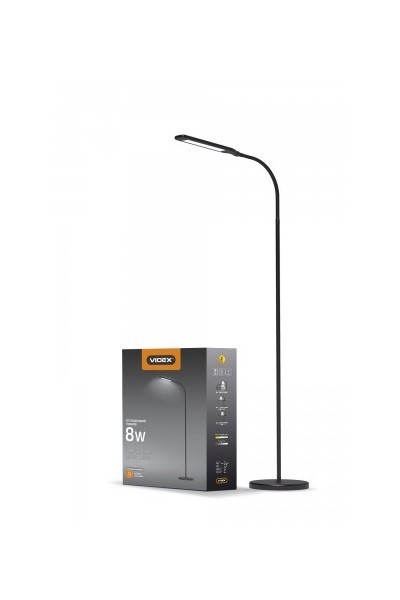 

LED торшер чёрный VIDEX TF0702B 8 Вт 3000-5500K (VL-TF0702B)