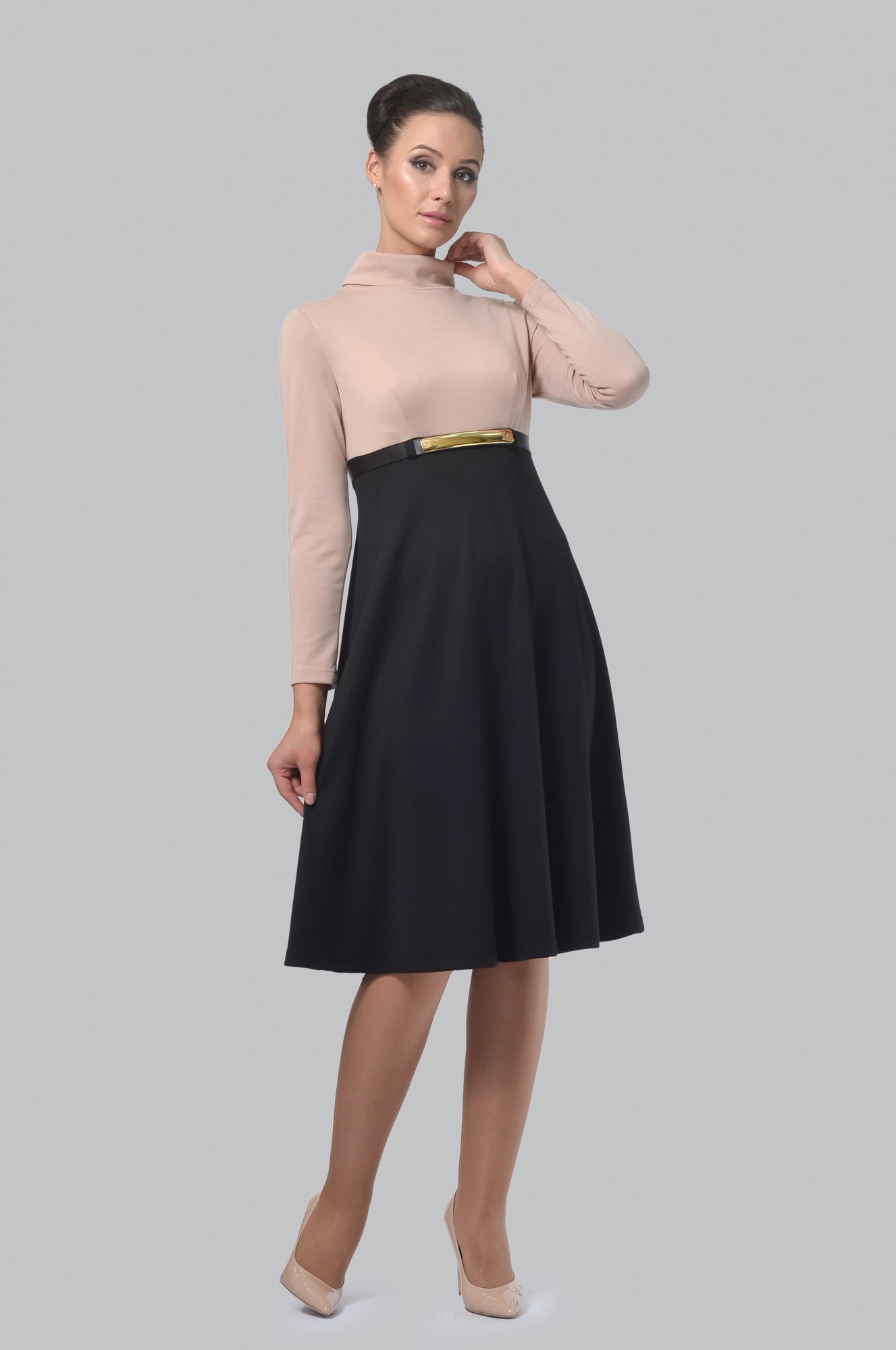 

Женские платье Alika Kruss, Каппа черный + песочный 2XL