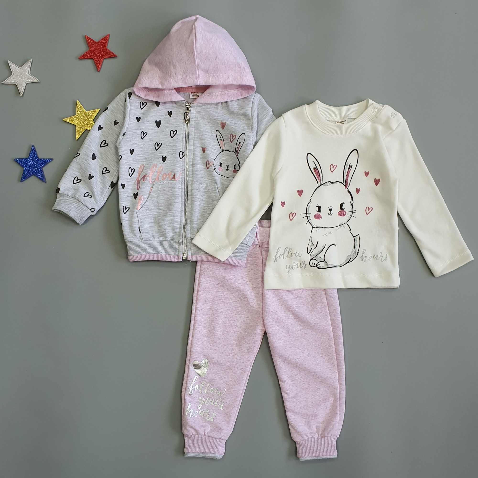 

Костюм "Кролик" Donino baby для девочки 80-86 см Розовый/серый/белый 18807