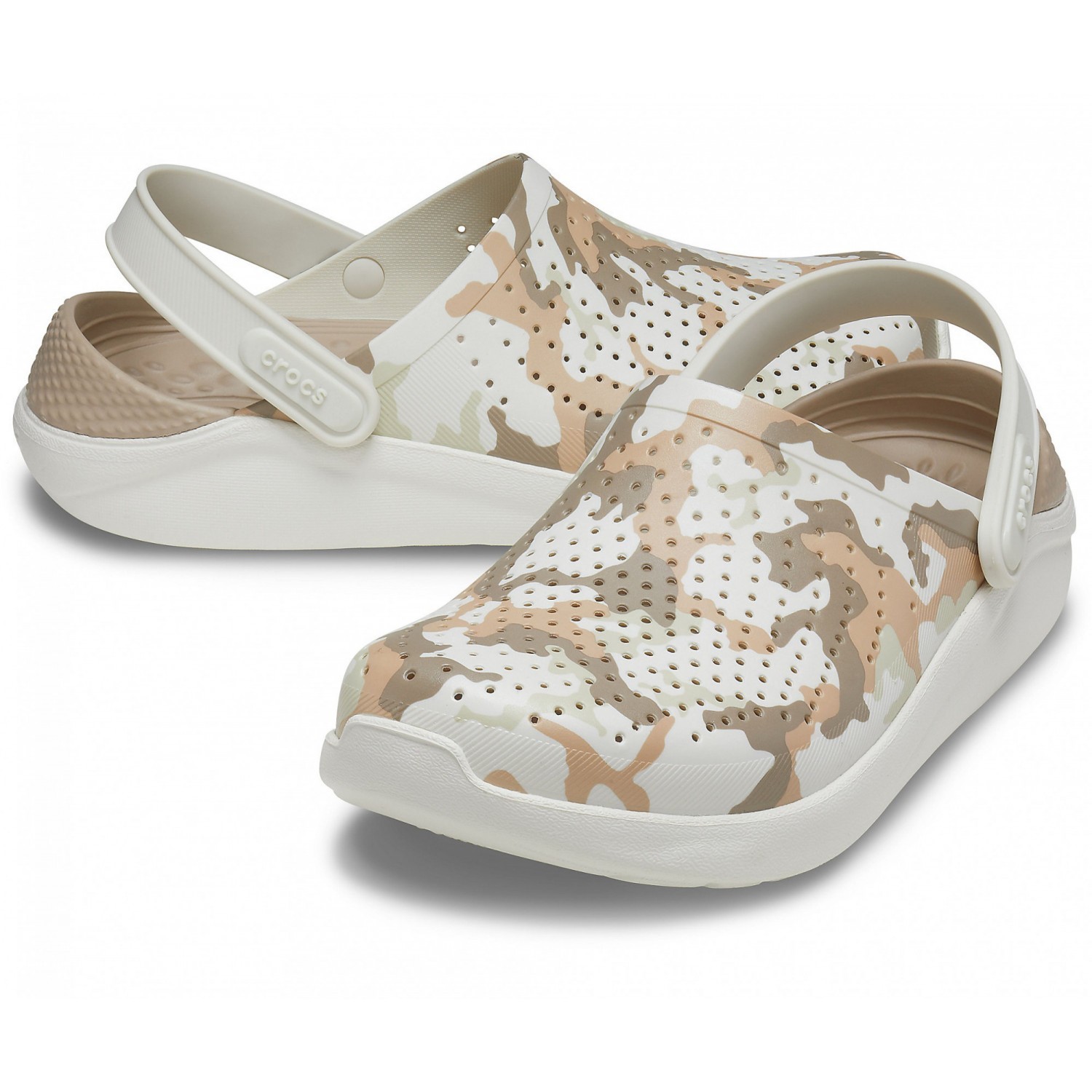 

Сабо Crocs LiteRide Printed Camo, М13, бежевые, 48-49
