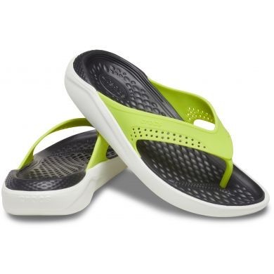 

Флипы Crocs LiteRide, М8, черные с салатовым, 41-42