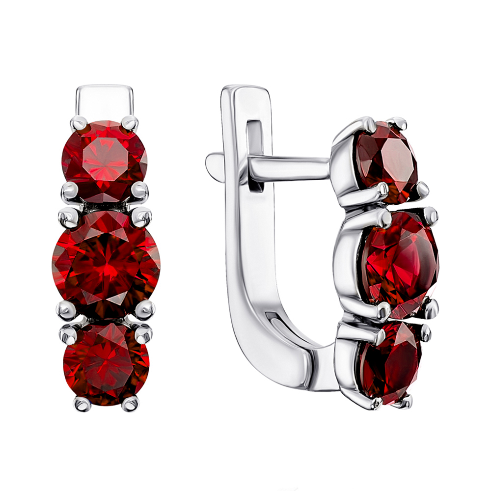 

Серебряные серьги Анита с гранатом 000063708