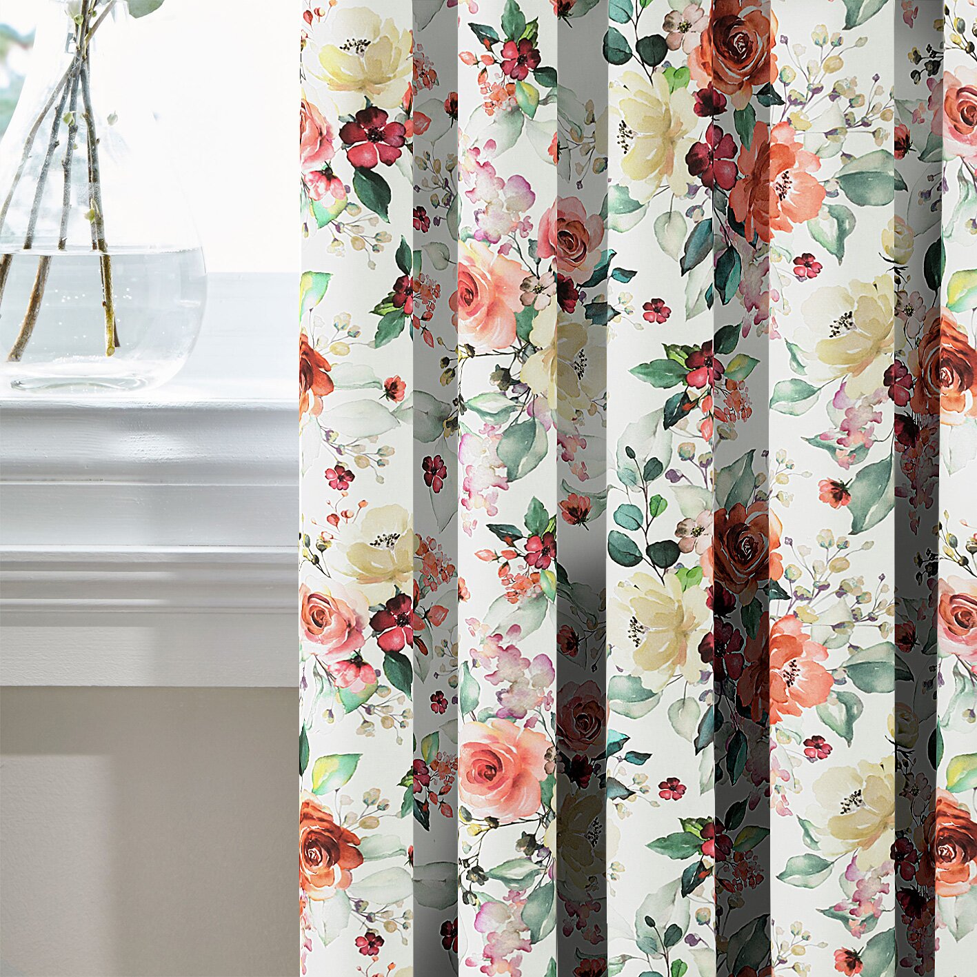 

Комплект штор MacroHorizon Provence Spain Розы Акварель Коралл (MG-SHT160954), 270*195 см