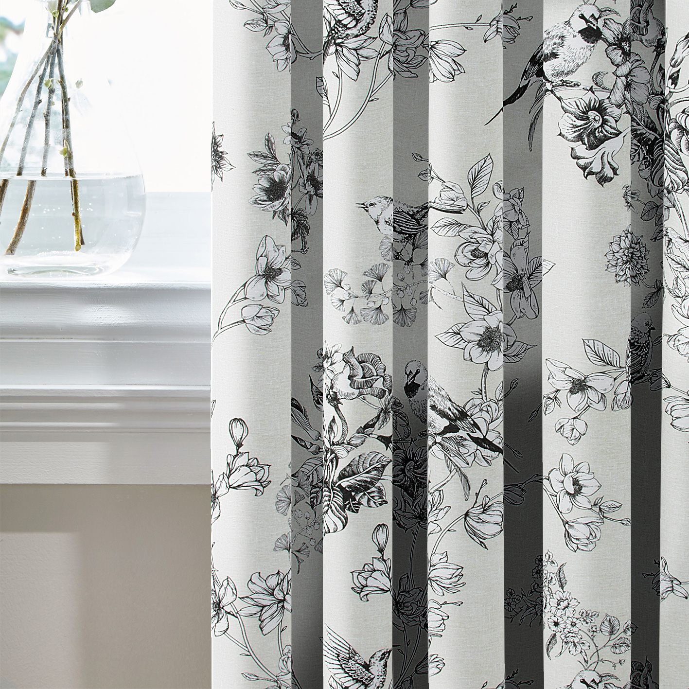 

Шторы в стиле Прованс Птичий Рай Серый (MG-SHT-167115-1), 275*135 см (2 шт.)