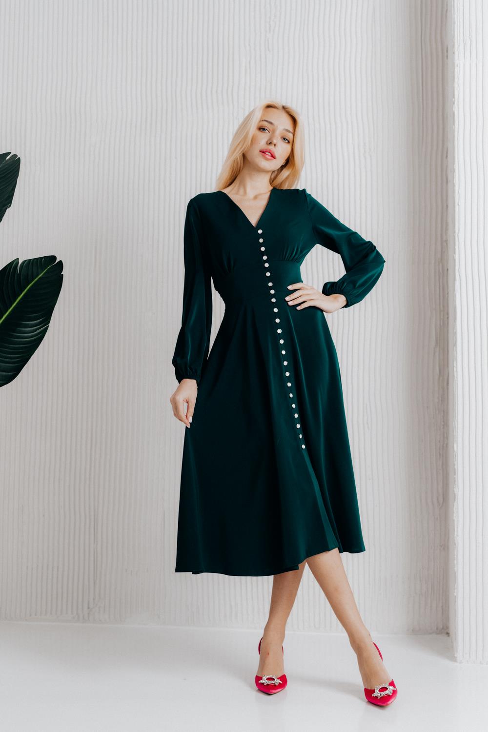 

Платье 8371  темно-зеленое 2000000040202, Платье 8371 50 темно-зеленое 2000000040202