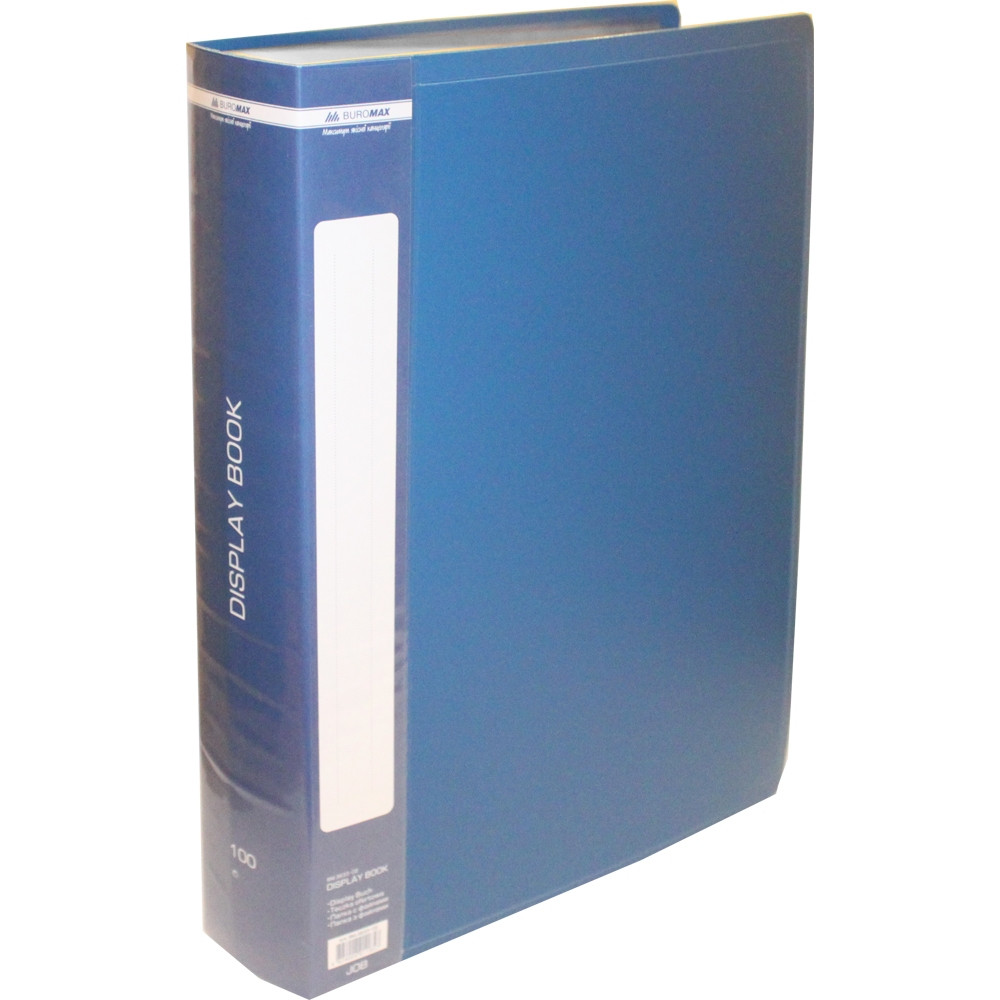 

Папка пластиковая A4 100 файлов в чехле синяя Buromax, BM.3633-02, 363302