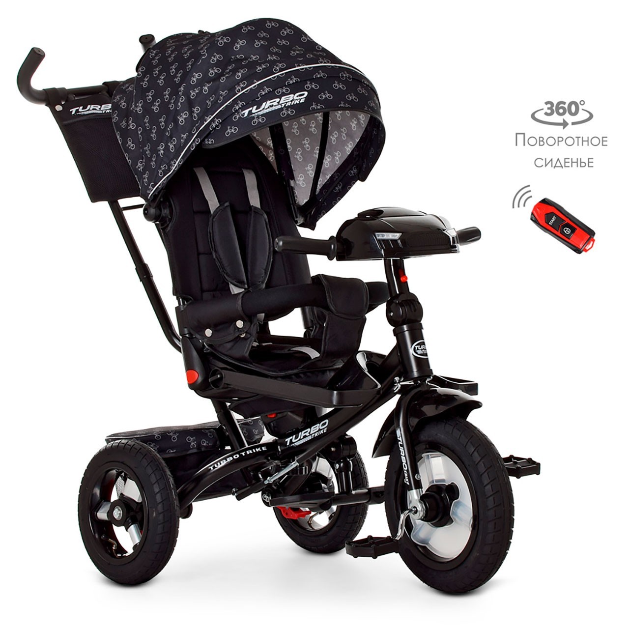 

Велосипед-коляска TURBOTRIKE M 4060HA-22V поворотное сиденье, (свет / пульт / USB / Bluetooth) Черный