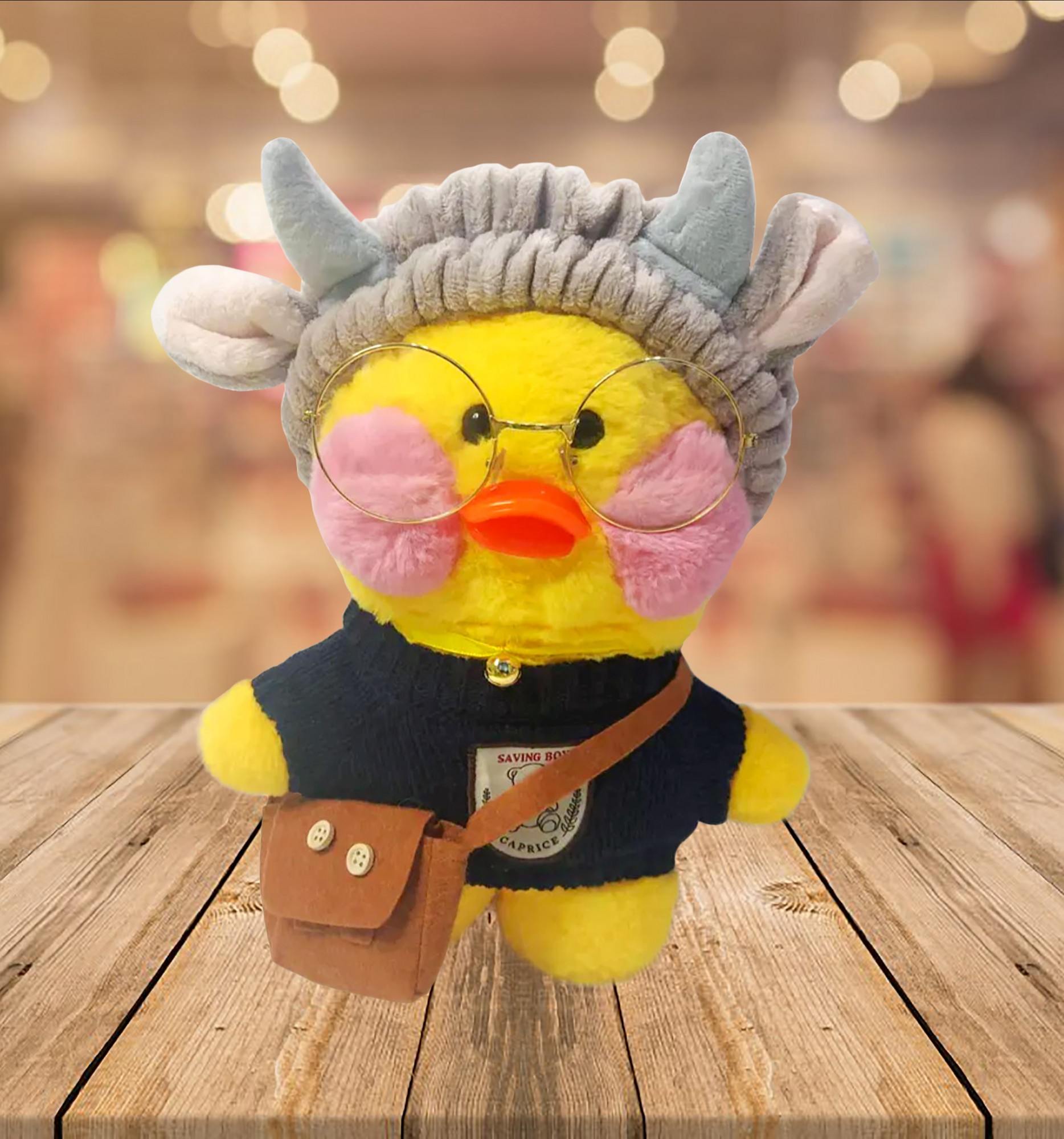 

Мягкая игрушка Утка ЛалафанУточка Утя Каченя Лалафанфан LaLaFanFan Duck 30см Желтая с ушками
