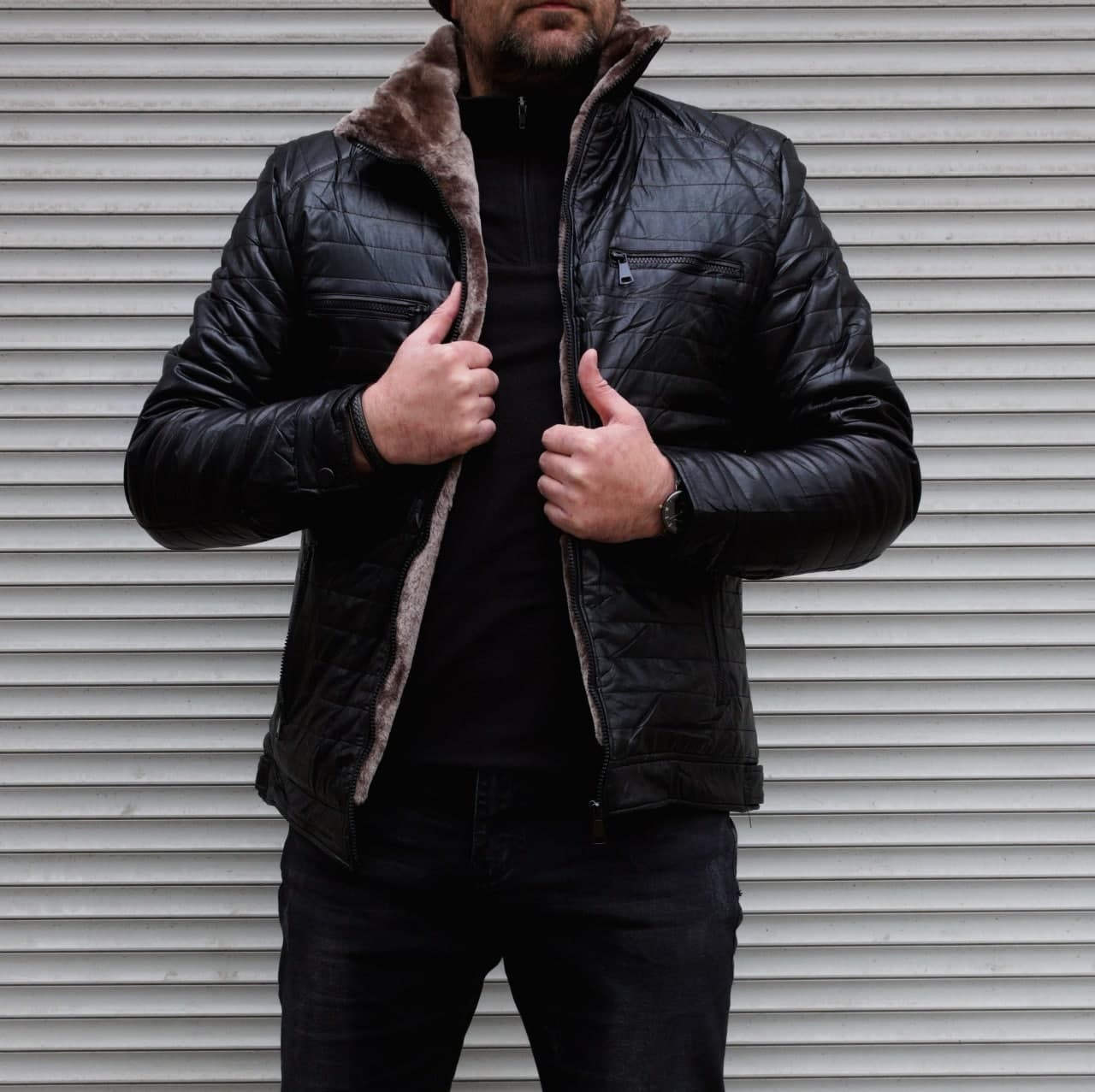 

Куртка из искусственной кожи FUDIAO  чёрная БАТАЛ 2090, Куртка из искусственной кожи FUDIAO 64 чёрная БАТАЛ 2090-64