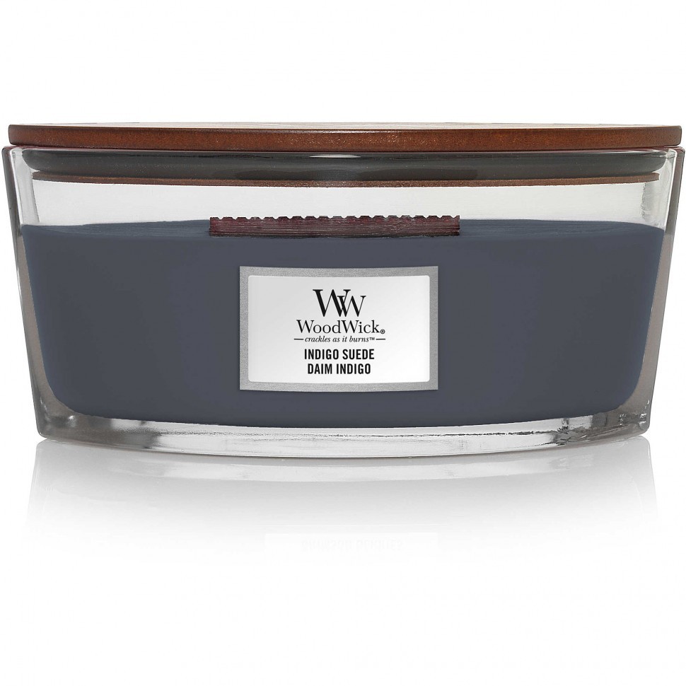 

Ароматическая свечаWoodwick Ellipse Indigo suede 453 г