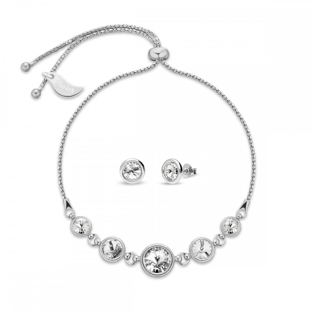 

Серебряный комплект Spark со Swarovski Casis Penta SETW11225C