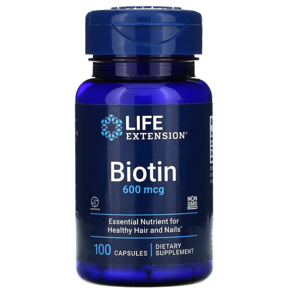 

Биотин, Biotin, Life Extension, 600 мкг, 100 капсул