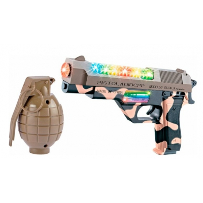 

Игрушечное оружие ZIPP Toys Пистолет свето-звуковой Desert Eagle в наборе с гранатой, ка (814Y)
