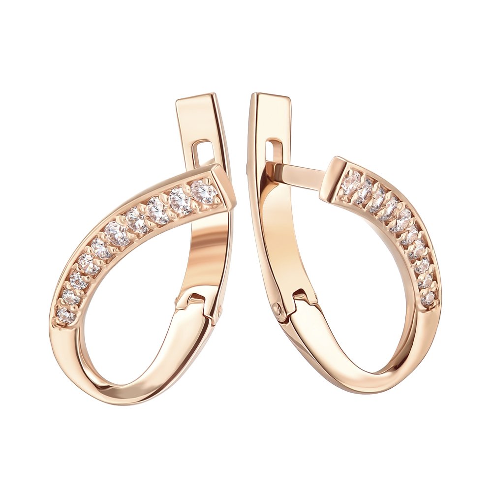 

Серьги из красного золота с фианитами 000152423