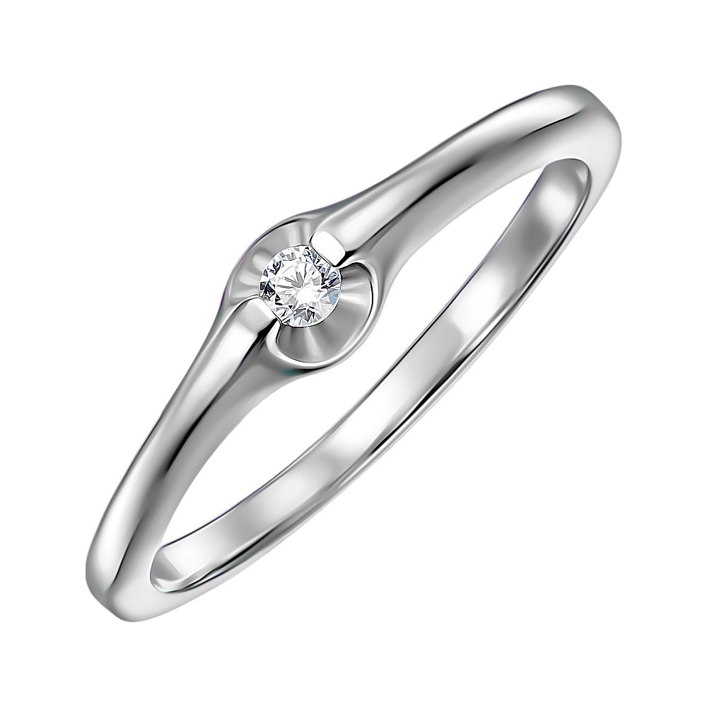

Серебряное кольцо с фианитом 000152399 16.5 размера