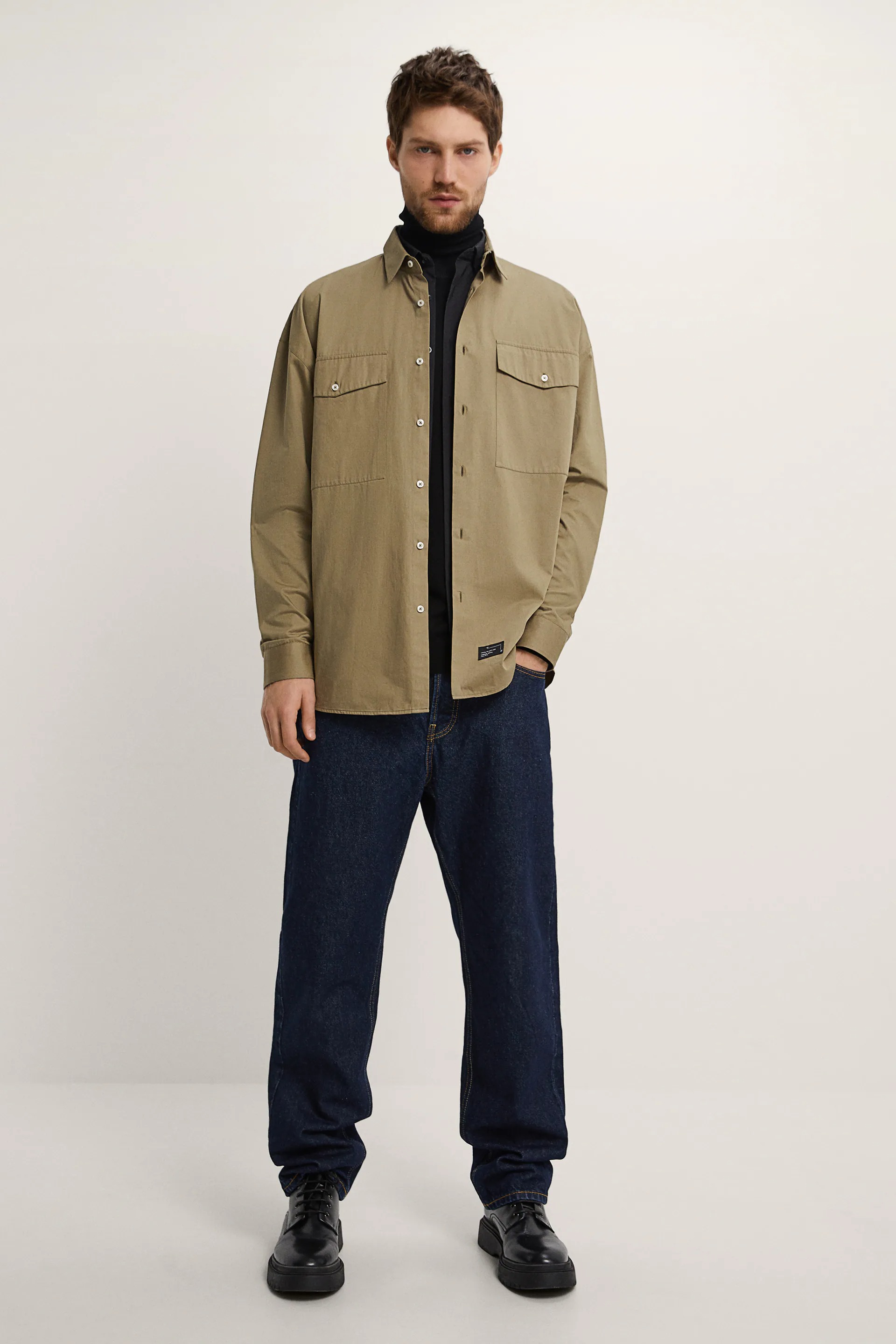 

Рубашка Zara S  хаки 6608405505, Рубашка Zara S M хаки 6608405505