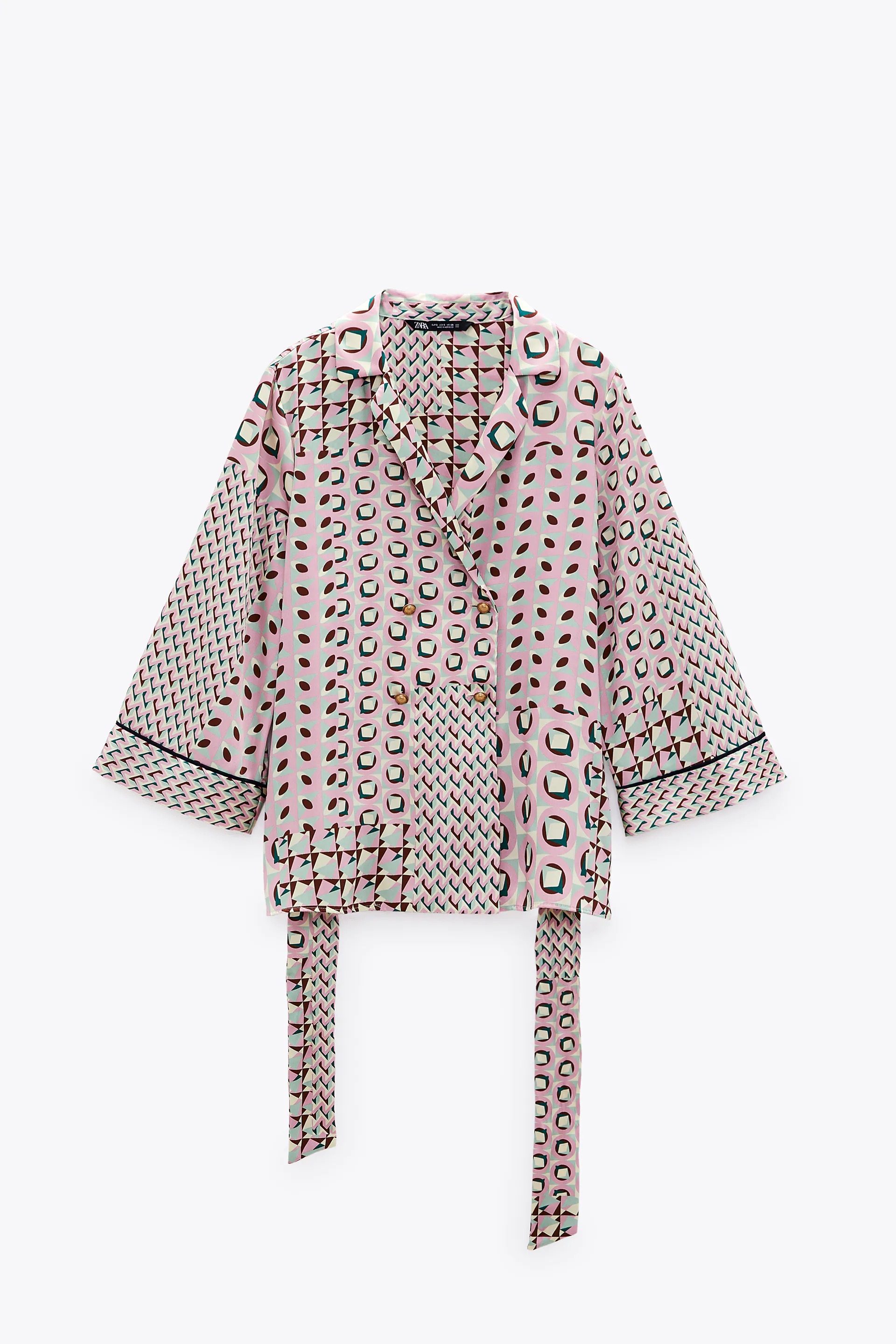 

Блуза Zara  розовый узор 7952193046, Блуза Zara L розовый узор 7952193046