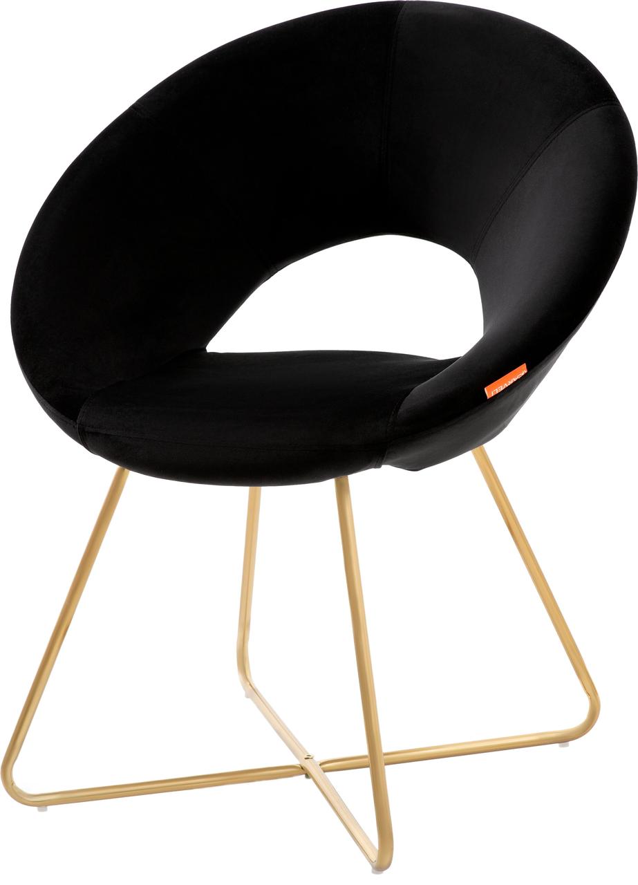 

Стул дизайнерский бархатный черный мягкая оббивка BAGEL black night Carveli