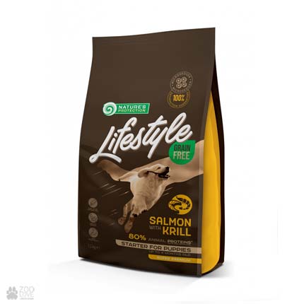 

Сухой корм для щенков Nature's Protection Lifestyle Grain Free Starter For Puppies Salmon with Krill 1,5 кг