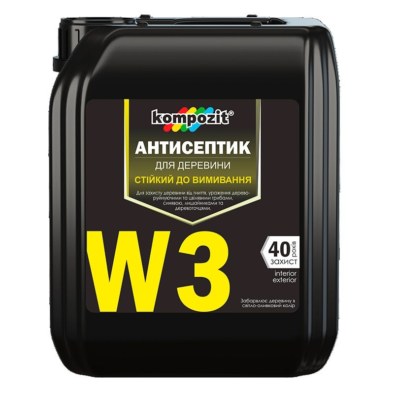 

Антисептик устойчив к вымыванию W3 Kompozit 10 литров