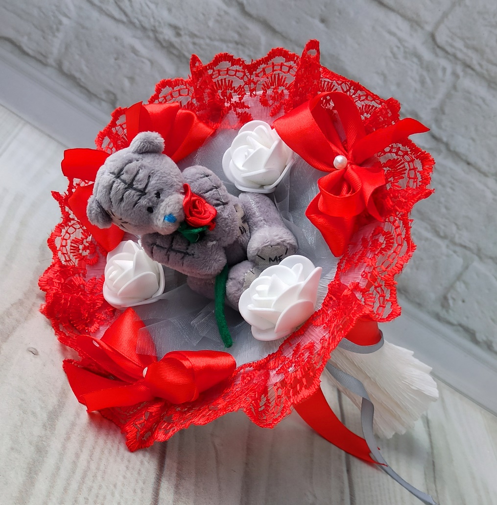 

Букет с мишкой Sweetflower диаметр 19 см (123704)