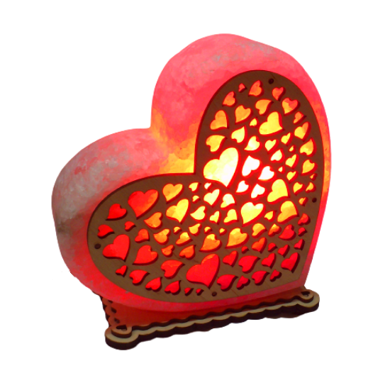 

Соляная лампа-ночник Сердце Saltlamp с узорами сердечки высотой 18 см (123714)