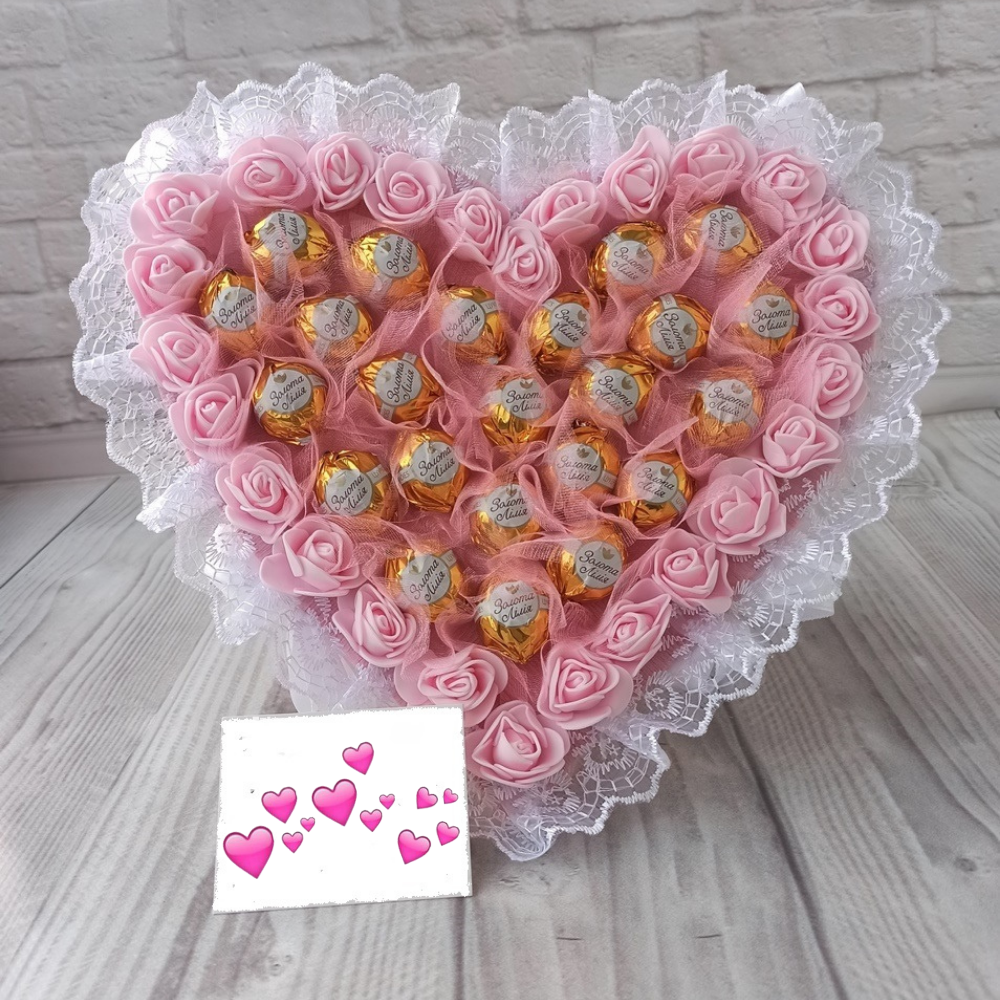 

Букет из конфет Золотая Лилия Sweetflower диаметр 30 см Розовый (123700)