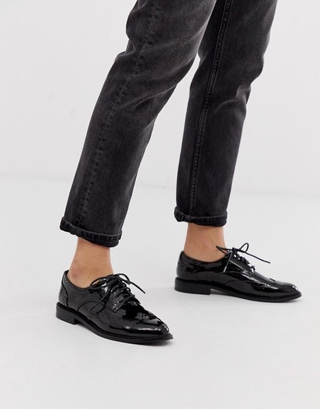 

Женские лаковые туфли броги Asos 40,5 чёрный
