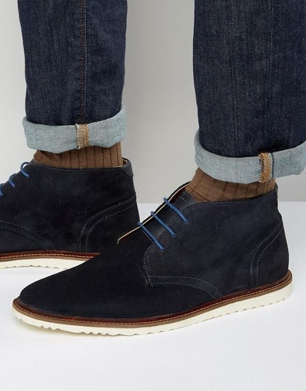 

Мужские демисезонные замшевые ботинки Kurt Geiger 43 синие