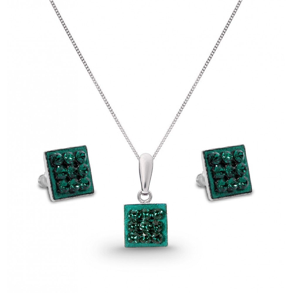 

Серебряный комплект Spark со Swarovski Sparkle NNKMESH3EM