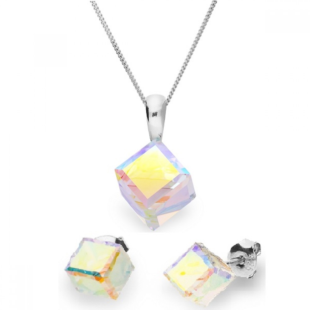 

Серебряный комплект Spark со Swarovski Cube WKJ48418AB