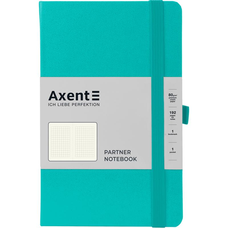

Книга записная Axent 8201-16-A Partner 12.5 x 19.5 см клетка 96 л Бирюзовая (60463)