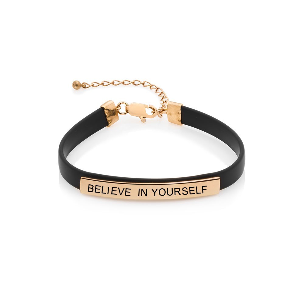 

Браслет каучуковый Believe in yourself позолота размер 19 - 23 см
