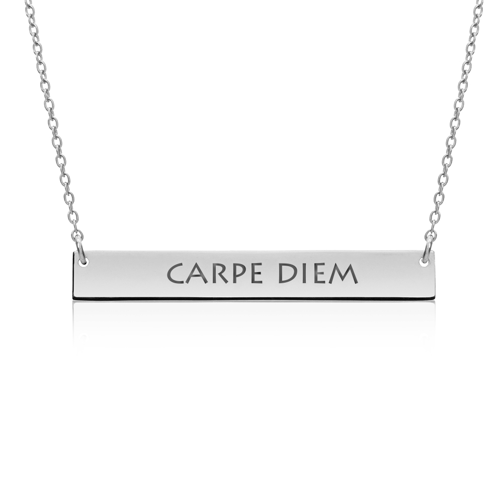 

Подвеска пластина Carpe diem серебро 38 - 45 см