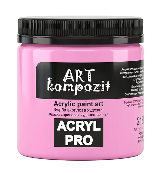 

Краска акриловая Art Kompozit цвет розовый основной 430 мл