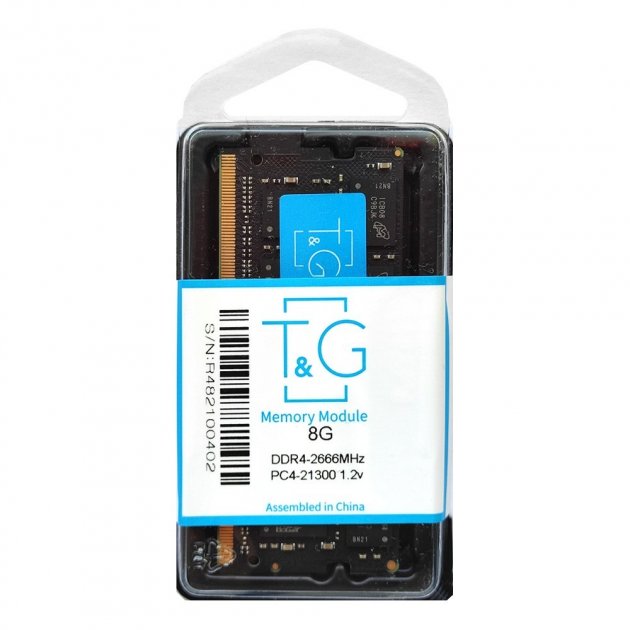 

Модуль пам'яті для ноутбука T&G 8GB DDR4 2666 MHz (TGDR4NB8G2666)