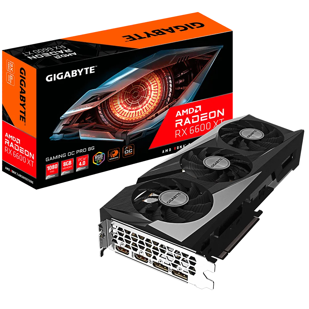 

Відеокарта Gigabyte RX 6600 XT Gaming OC Pro (GV-R66XTGAMINGOC PRO-8GD)