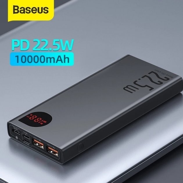 

Павербанк Baseus Drop Display 10000mAh |3A/22.5W, Type-C/2USB|