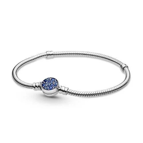 

Серебряный Браслет Пандора Блестящий синий диск 16 #599288C01