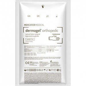 

Перчатки медицинские хирургические латексные ортопедические Dermagel Ortopedic р.6.5 100 шт