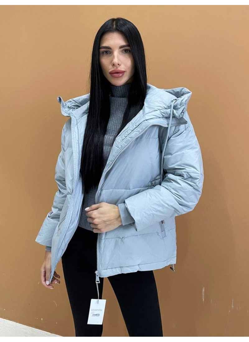 

Пуховик женский матовый с двумя змейками осень-зима Modern Boutique голубой,  ПУХ0101, Пуховик женский матовый с двумя змейками осень-зима Modern Boutique голубой, M ПУХ0101