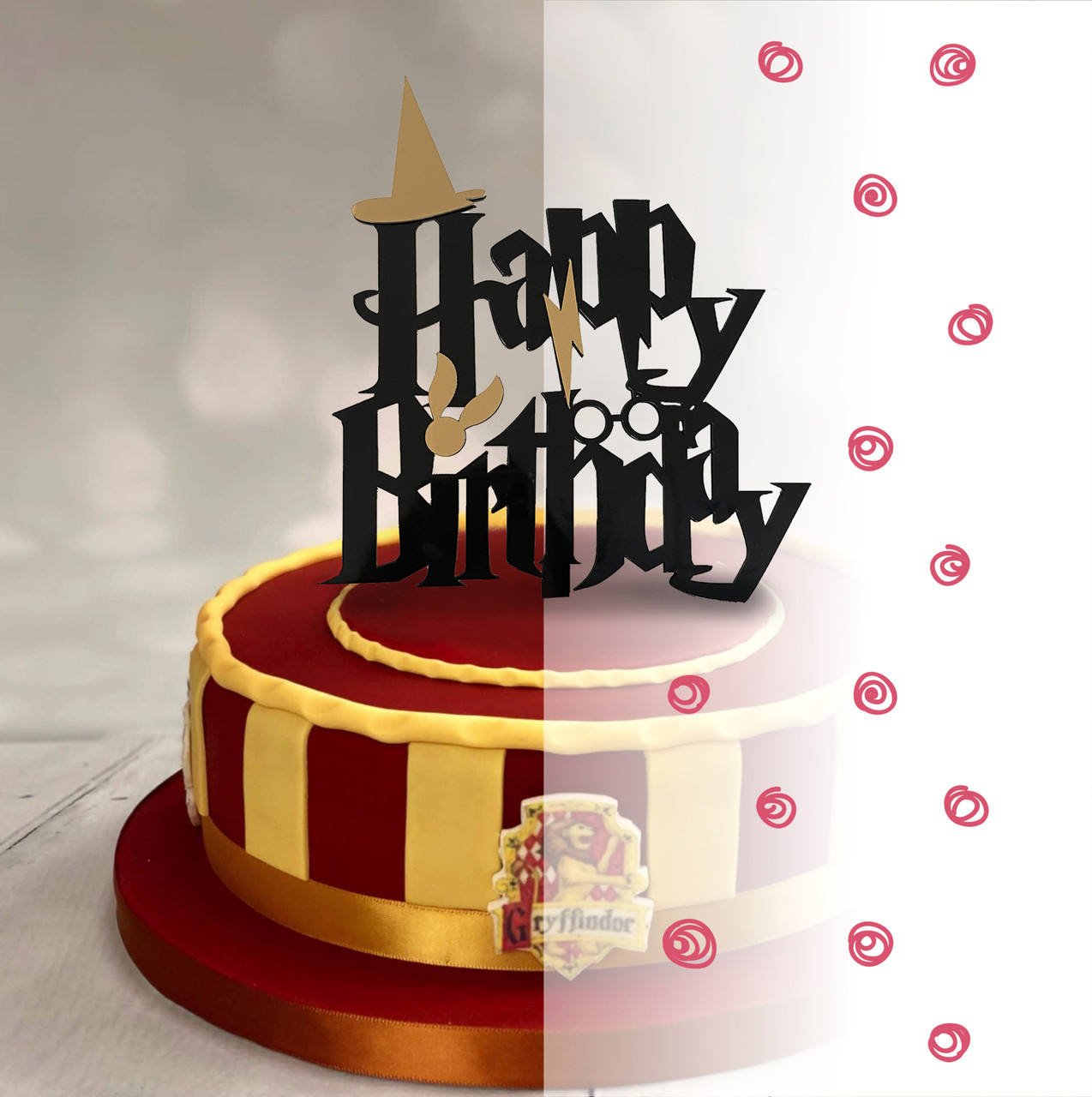 

Топпер фигурка на торт зеркальный двусторонний "Happy Birthday" в стиле Гарри Поттера Manific Decor (5.097.01)