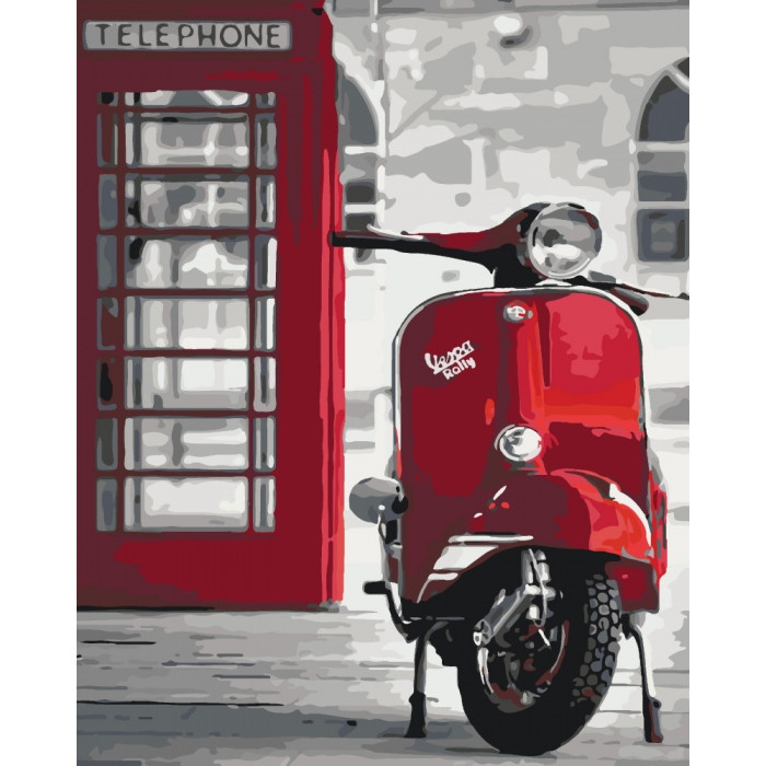 

Картина по номерам. Городской пезаж "Легендарная Vespa" KHO2155, 40х50 см