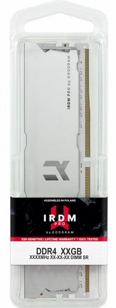 

Пам'ять DDR4 8GB Goodram IRDM PRO 4000MHz PC4-32000 HOLLOW WHITE