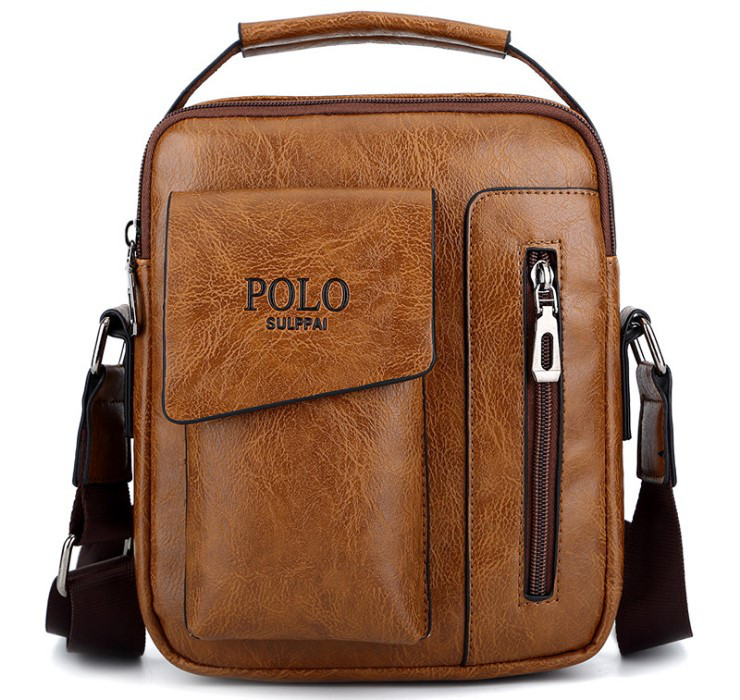 

Мужская сумка через плечо Polo Stek Коричневый